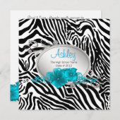 Ankündigung von Girls Aquamarin Blue Zebra Graduat (Vorne/Hinten)