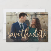 Ankündigung von Glittering Gold Save the Date Foto (Vorderseite)