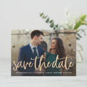Ankündigung von Glittering Gold Save the Date Foto (Stehend Vorderseite)