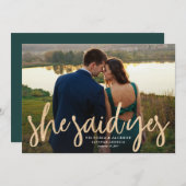 Ankündigung von Glittering Gold Save the Date Foto (Vorne/Hinten)