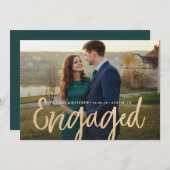 Ankündigung von Glittering Gold Verlobung Foto (Vorne/Hinten)