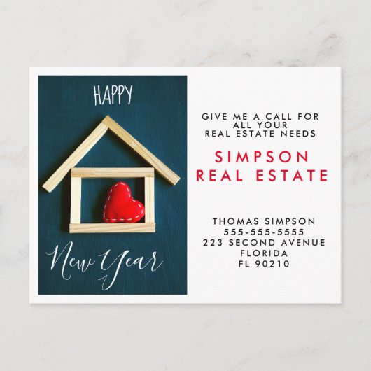 Ankündigung von glücklichen Neujahrsempfehlungen (Vorderseite)