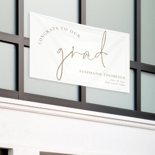 Ankündigung von Glückwunschs Grad Gold Script Absc Banner (Äußeres Gebäude)