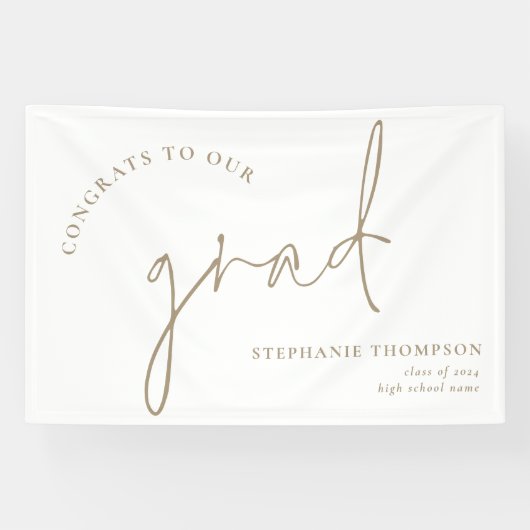 Ankündigung von Glückwunschs Grad Gold Script Absc Banner (Horizontal)