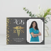 Ankündigung von Gold-Abschluss Grau (Stehend Vorderseite)