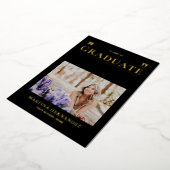 Ankündigung von Gold & Black Modern Foto Abschluss (Gedreht)