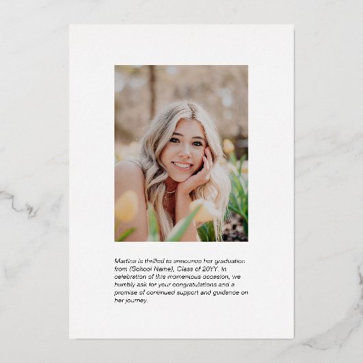 Ankündigung von Gold & Black Modern Foto Abschluss (Rückseite)