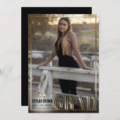 Ankündigung von Gold Border Duo Abschluss Foto (Vorne/Hinten)