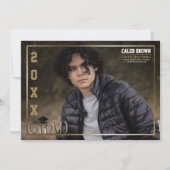 Ankündigung von Gold Border Grad Abschluss Foto (Vorderseite)