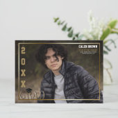 Ankündigung von Gold Border Grad Abschluss Foto (Stehend Vorderseite)