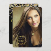 Ankündigung von Gold Confetti Abschluss (Vorne/Hinten)