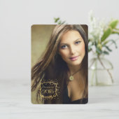 Ankündigung von Gold Confetti Abschluss (Stehend Vorderseite)