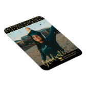 Ankündigung von Gold Confetti Foto Abschluss Magnet (Rechte Seite)