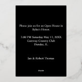 Ankündigung von Gold Foil Black Background Abschlu (Rückseite)