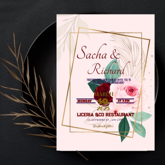 Ankündigung von Gold Foil-Look Verlobung