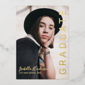 Ankündigung von Gold Foil Script Foto Abschluss (Vorderseite)