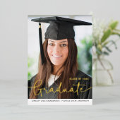 Ankündigung von Gold Foil Script Foto Abschluss (Stehend vorne)