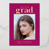 Ankündigung von Gold Foil Serif Custom Color Grad (Vorderseite)