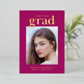 Ankündigung von Gold Foil Serif Custom Color Grad (Stehend vorne)