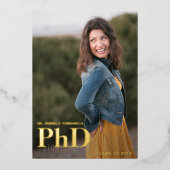 Ankündigung von Gold Foto PhD-Abschluss (Vorderseite)