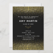 Ankündigung von Gold Glitzer Abschluss Foto (Rückseite)