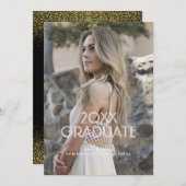 Ankündigung von Gold Glitzer Abschluss Foto (Vorne/Hinten)