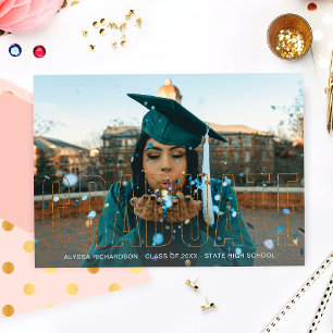 Ankündigung von Gold Glitzer Graduate Foto