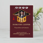 Ankündigung von Gold Grad Cap & Foto Abschluss (Stehend vorne)