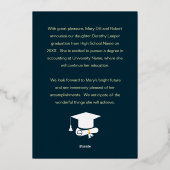 Ankündigung von Gold Grad Cap & Foto Abschluss (Rückseite)