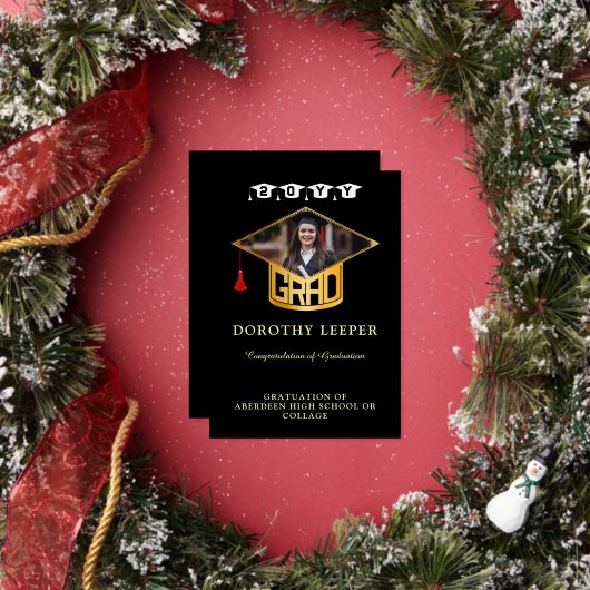 Ankündigung von Gold Grad Cap & Foto Abschluss (Insitu)