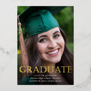 Ankündigung von Gold Graduate Foto Foil