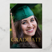 Ankündigung von Gold Graduate Foto Foil (Vorderseite)