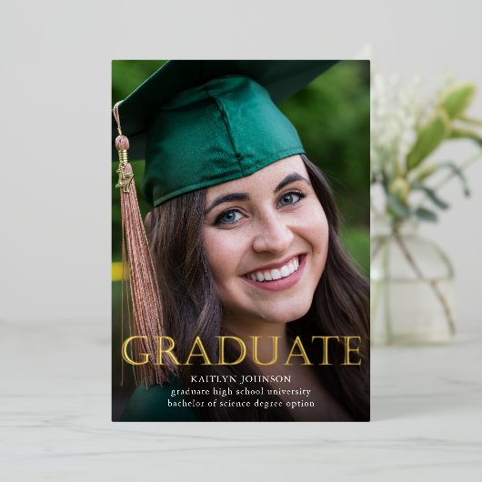 Ankündigung von Gold Graduate Foto Foil (Stehend vorne)