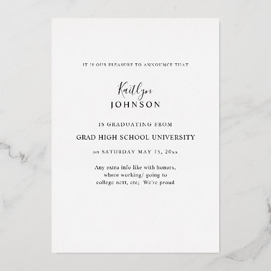 Ankündigung von Gold Graduate Foto Foil (Rückseite)