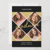 Ankündigung von Gold Graduate Modern Abschluss Fot (Vorderseite)