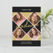 Ankündigung von Gold Graduate Modern Abschluss Fot (Stehend Vorderseite)