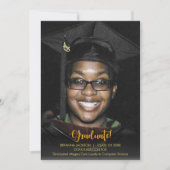 Ankündigung von Gold Graduate Text Dunkel Abschlus (Vorderseite)