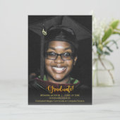 Ankündigung von Gold Graduate Text Dunkel Abschlus (Stehend Vorderseite)