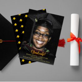 Ankündigung von Gold Graduate Text Dunkel Abschlus