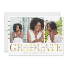 Ankündigung von Gold Graduate Trendy Foto Abschlus