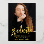 Ankündigung von Gold Graduate Trendy Foto Abschlus (Vorderseite)