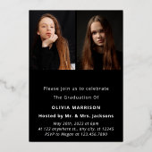 Ankündigung von Gold Graduate Trendy Foto Abschlus (Rückseite)