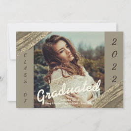 Ankündigung von Gold Green Graduated Foto Abschlus