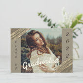 Ankündigung von Gold Green Graduated Foto Abschlus (Stehend Vorderseite)