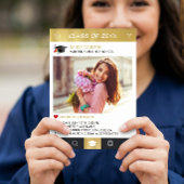 Ankündigung von Gold Instagram Frame Foto Abschlus