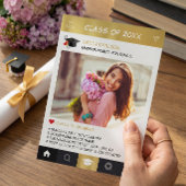 Ankündigung von Gold Instagram Frame Foto Abschlus