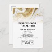 Ankündigung von Gold Marble Business Moving Postkarte (Vorne/Hinten)