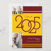 Ankündigung von Gold Maroon School Colors Abschlus (Vorderseite)