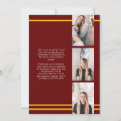 Ankündigung von Gold Maroon School Colors Abschlus (Rückseite)