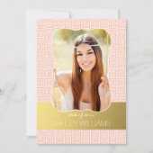 Ankündigung von Gold Peach Greek Key Foto Abschlus (Vorderseite)